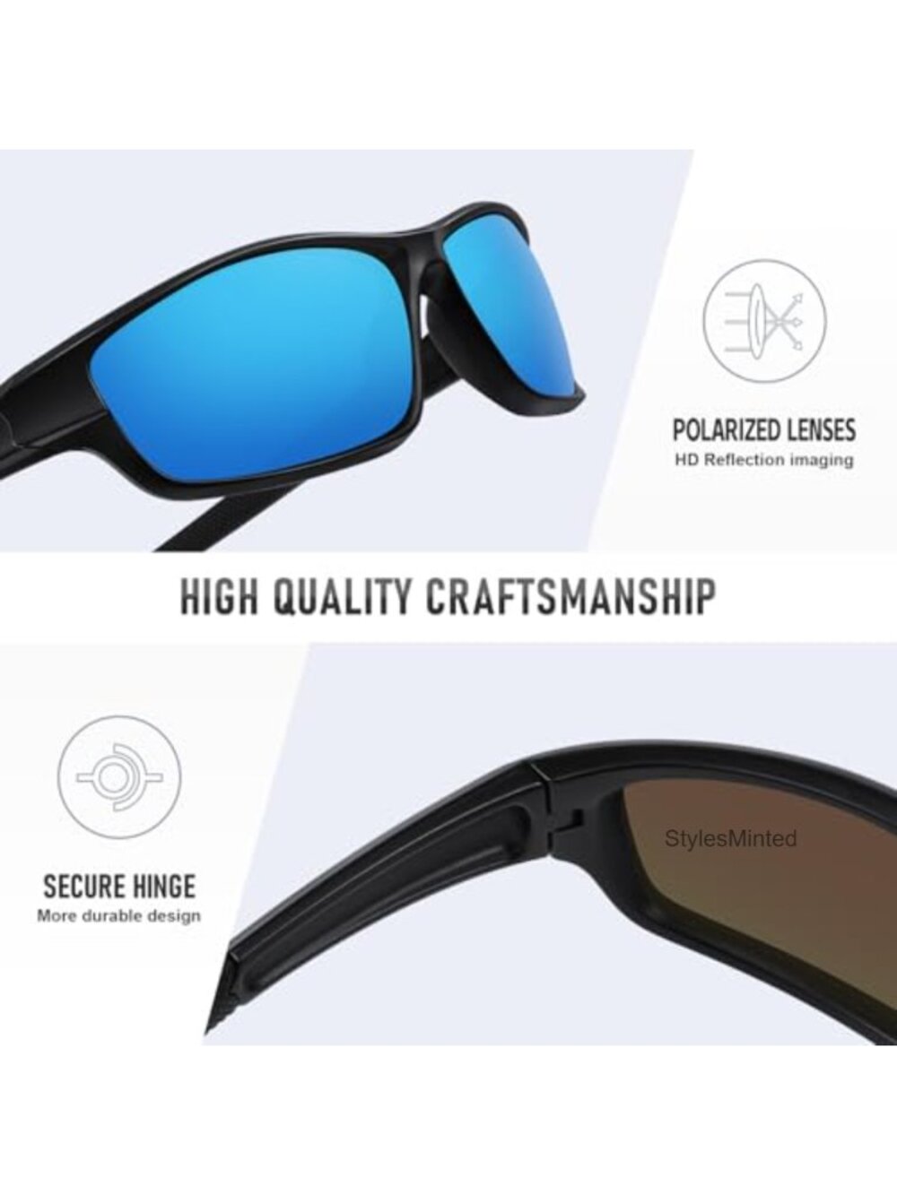 Polarized Sports Sunglasses UV400 Wrap Around - Picture 3 of 6